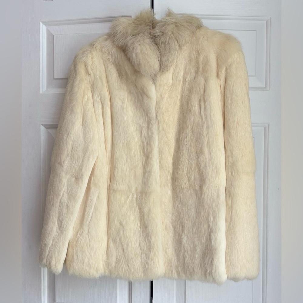 Vintage White Rabbit Fur Jacket